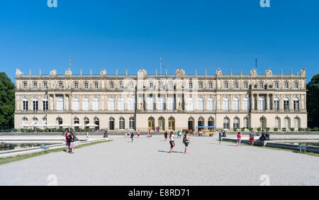 The western facade (Gartenfassade) of Herrenchiemsee Palace, located on an island in lake Chiemsee, Bavaria, Germany. Stock Photo