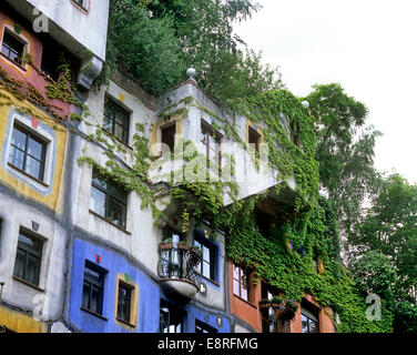 The Hundertwasserhaus, Vienna. Also known as the Hundertwasser-Krawina House. Stock Photo