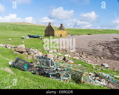 Eshaness peninsula, the old haaf fishing station at Stenness, Shetland islands, Scotland. (Large format sizes available) Stock Photo