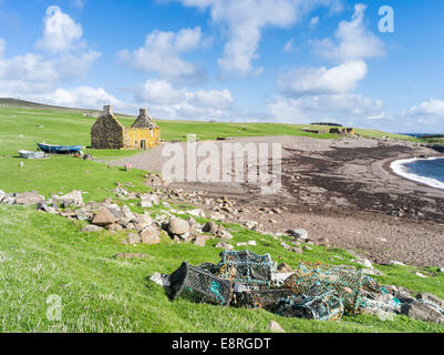 Eshaness peninsula, the old haaf fishing station at Stenness, Shetland islands, Scotland. (Large format sizes available) Stock Photo