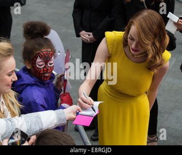 The World  Premiere of 'The Amazing Spider-Man 2' held at the Odeon Leicester Square - Arrivals  Featuring: Emma Stone Where: London, United Kingdom When: 10 Apr 2014 Stock Photo