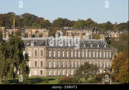 Aerial views of Edinburgh city, seen from the top of Arthur's Seat, in Edinburgh, Scotland, United Kingdom. Stock Photo