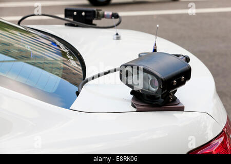 Automatic license plate recognition camera on back of police car - Washington, DC USA Stock Photo