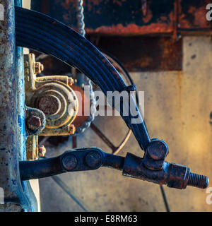 Old machinery part at an abandoned ship works in Iceland Stock Photo
