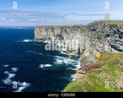 The Cliffs of Marwick Head, Kitchener's Memorial, Kirkwall, Orkney islands, Scotland. (Large format sizes available) Stock Photo