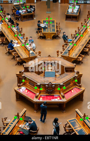 The magnificent La Trobe Reading Room in the State Library of Victoria, Melbourne Australia. Stock Photo