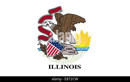 Illinois state flag over the white background Stock Photo