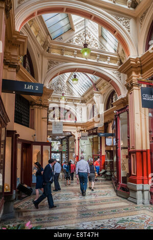 The ornate Block Arcade in downtown Melbourne Australia. Stock Photo