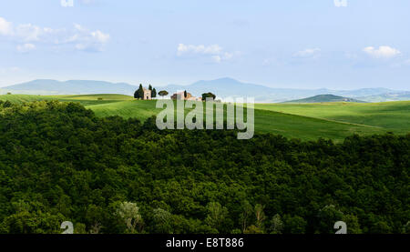 Tuscany, Val D'Orcia,  Cappella di Vitaleta Stock Photo