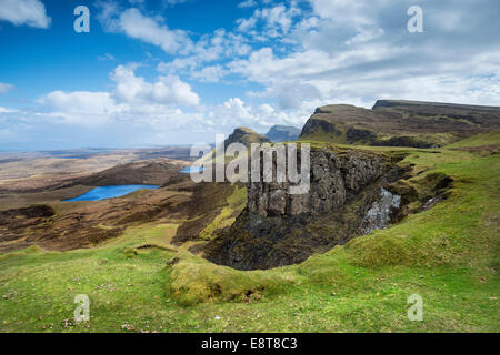 Rocky landscape of Quiraing, Trotternish Ridge, Isle of Skye, Scotland, United Kingdom Stock Photo