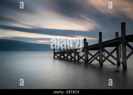 Jetty on the shore of Reichenau Island, Lake Constance, Baden-Württemberg, Germany Stock Photo