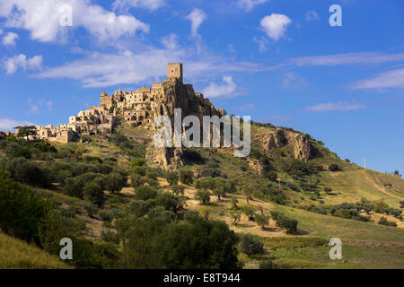 Abandoned mountain village Craco, Basilicata, Italy Stock Photo