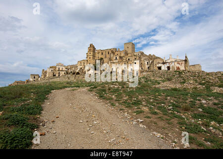 Abandoned mountain village Craco, Basilicata, Italy Stock Photo