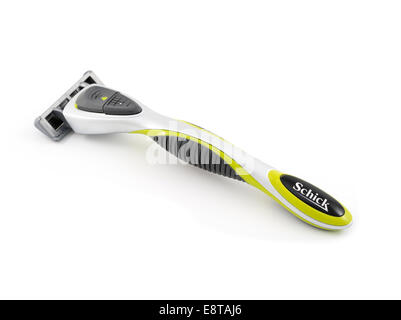 Schick Quattro 5 Titanium disposable shaving razor Stock Photo