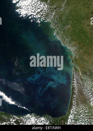 Phytoplankton bloom in the Bay of Biscay Stock Photo