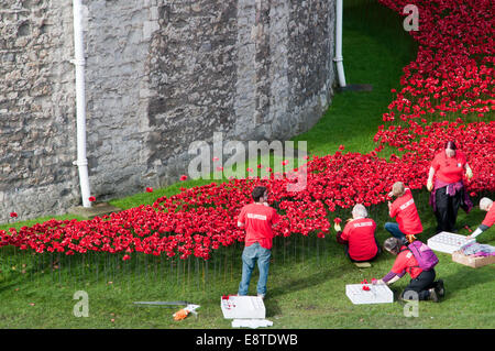 Tower of London Remembers poppy installation Stock Photo