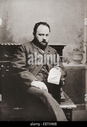 Émile Édouard Charles Antoine Zola,  1840 –1902.  French writer, novelist, playwright and journalist.  From a photograph c. 1878 Stock Photo