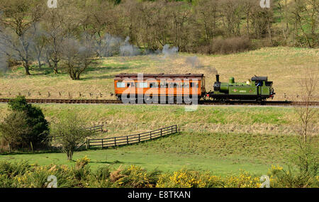 Class J72 0-6-0 tank locomotive No 69023 Joem hauling the 'Old Gentleman's Saloon' on the North Yorkshire Moors Railway, UK. Stock Photo