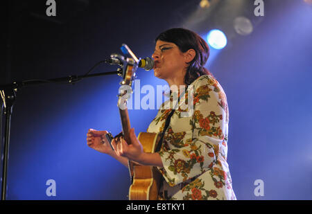 Berlin, Germany. 08th Oct, 2014. British singer and guitarist Gemma Ray performs in C-Club in Berlin, Germany, 08 October 2014. Photo: ROLAND POPP/dpa NO WIRE SERVICE/dpa/Alamy Live News Stock Photo