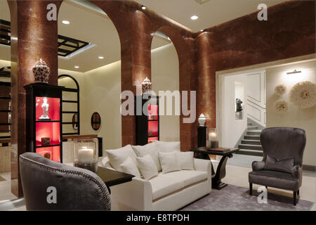 Luxury living room and entrance in a private house Stock Photo