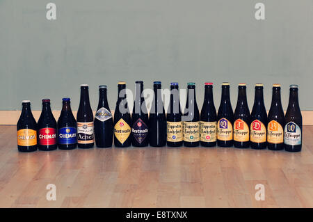 All belgian Trappist beers Stock Photo