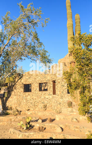 Scorpion Gulch, an abandoned trading post located in South Mountain Park, Phoenix, Arizona; early morning. Stock Photo