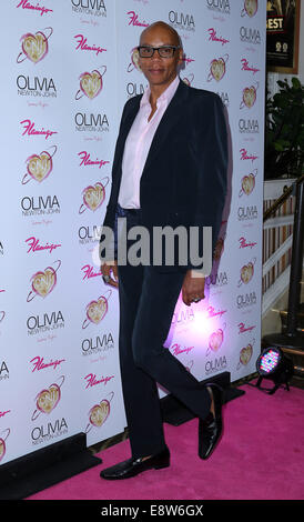 Pink Lady Carpet for the Grand Opening of Olivia Newton John 'Summer Nights' at Flamingo Las Vegas  Featuring: RuPaul Where: Las Vegas, Nevada, United States When: 12 Apr 2014 Stock Photo