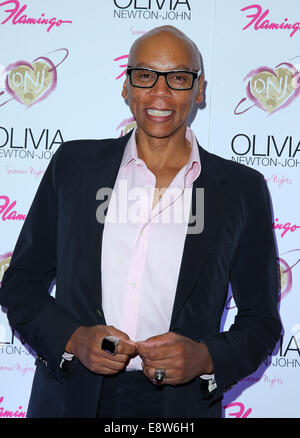 Pink Lady Carpet for the Grand Opening of Olivia Newton John 'Summer Nights' at Flamingo Las Vegas  Featuring: RuPaul Where: Las Vegas, Nevada, United States When: 12 Apr 2014 Stock Photo