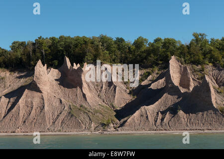 Chimney-Bluffs state park. Stock Photo