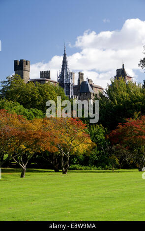 Autumn colours, Cardiff Castle, Bute Park, Cardiff, Wales. Stock Photo