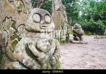 Sculptures in Osun Sacred Grove, UNESCO site in Oshogbo, Nigeria, dedicated to the Yoruba goddess of fertility Stock Photo