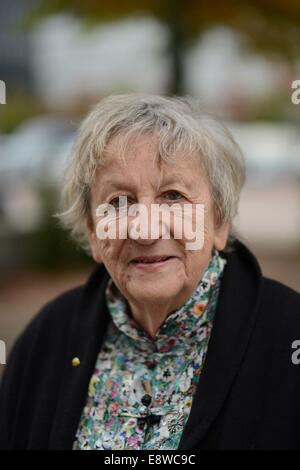 Ingrid Noll, at the 66. Frankfurt Book Fair in Frankfurt Main, Germany, October 2014. Stock Photo