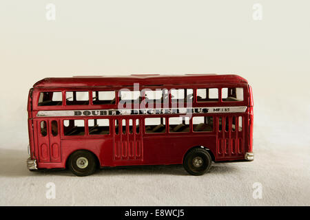 Vintage toy double-decker bus Stock Photo