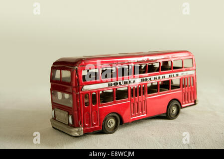 Vintage toy double-decker bus Stock Photo