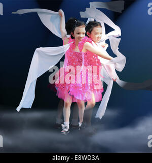 A little girl dancing Stock Photo
