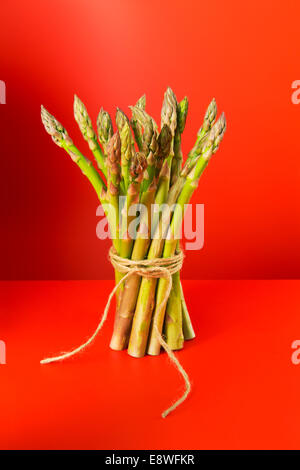Bunch of asparagus tied with string Stock Photo