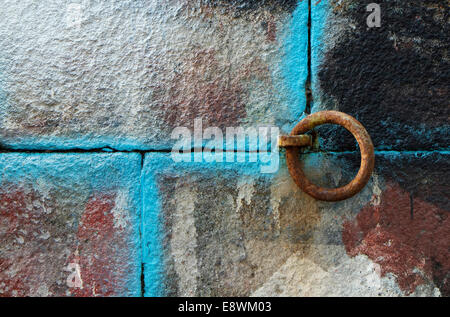 colourful abstract pattern painted on wall Stock Photo