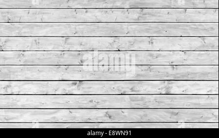 Seamless background texture of old white painted wooden lining boards wall Stock Photo