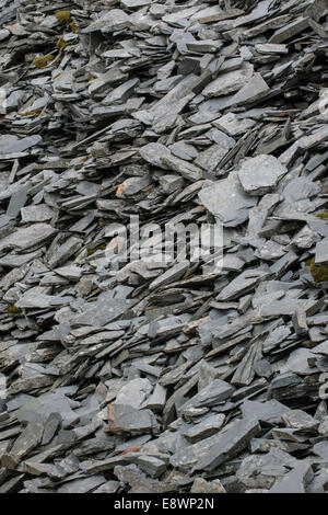 Spoil Heap: Old Slate Mill, Snowdonia, Wales Stock Photo