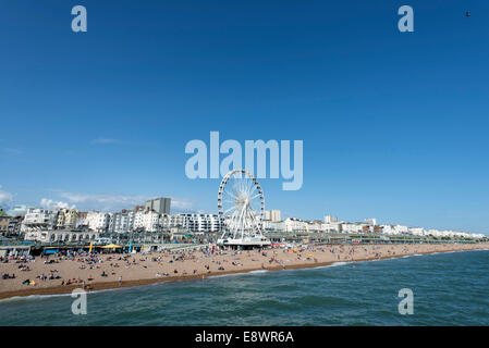 Travel / tourist images of Brighton and Hove, sussex, england, sea front, pier, city, shops, beach, piers, landmarks, pavilion, Stock Photo