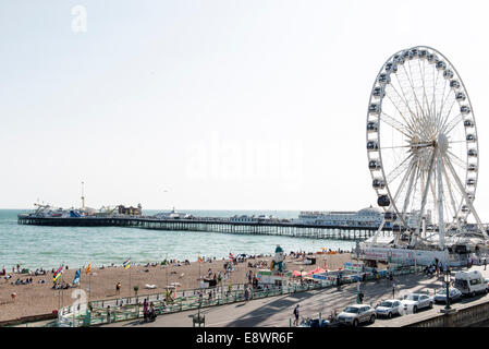 Travel / tourist images of Brighton and Hove, sussex, england, sea front, pier, city, shops, beach, piers, landmarks, pavilion, Stock Photo