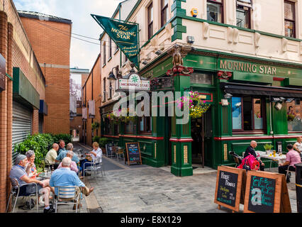 Morning Star pub on Pottinger's Entry, one of  historic narrow passageways between High St and Ann St, Belfast, Northern Ireland