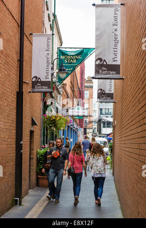 Pottinger's Entry, one of the historic narrow passageways between High St and Ann St, Belfast, Northern Ireland, UK