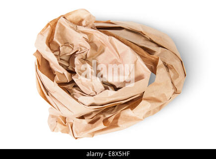 Crumpled Wrapping Paper Isolated On White Background Stock Photo
