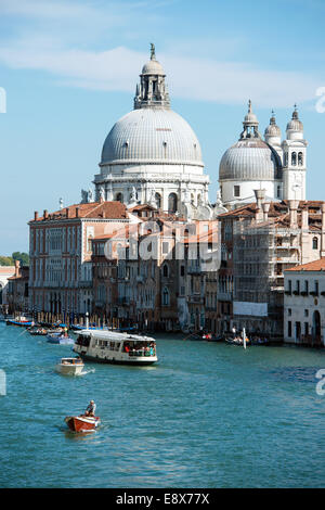 VENICE, ITALY - SEPTEMBER 14, 2014: Canal Grande and Basilica Santa Maria della Salute in the background, Venice, Italy Stock Photo