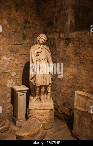 Statue of Saint Elzear in the crypt of the Abbey of Saint Victor, Marseille, France. Stock Photo