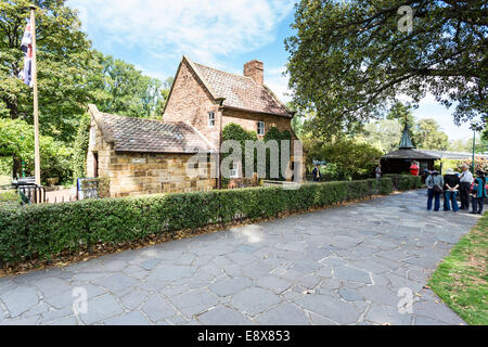 Captain Cook's Cottage, a major tourist attraction in Fitzroy Gardens Melbourne, Australia Stock Photo