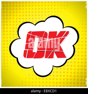 Ok message design in pop-art style. Stock Photo