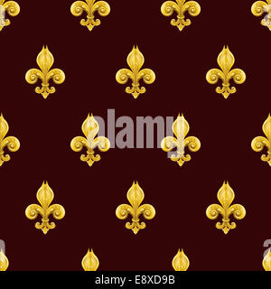 A seamles background featuring a pattern of fleur se lis Stock Photo