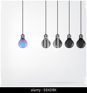 Creative light bulb Idea concept background, design for poster flyer cover brochure ,business idea ,abstract background. Stock Photo